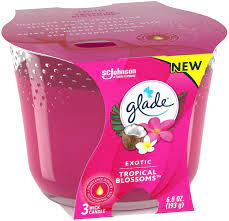 Glade Candle Exotic Tropical Blossoms, Fragrance Candle Infused with Essential Oils, Air Freshener Candle, 3-Wick Candle, 6.8 Oz - GCETBAF68 Pie's Variety Store