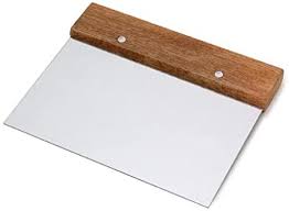 Royal Industries Dough Scraper, 6 inch Blade with Wood Handle  An essential tool for the professional pastry chef or bread maker, this dough scraper features a sturdy wood handle and a durable stainless steel for easy scraping, lifting -ROY DGHS 6 Hannah's Variety Store
