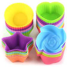 Letgo Shop Silicone Cupcake Liners Reusable Baking Cups Nonstick Easy Clean Pastry Muffin Molds 4 Shapes Round, Stars, Heart, Flowers, 24 Pieces Colorful-WIL-106-B01HPWDWT6 Pie's Variety Store