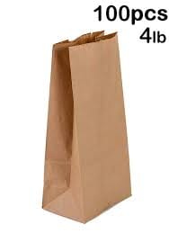 Brown Paper Lunch Bags, Paper Grocery Bags, Durable Kraft Paper Bags 10lb 100 Pack-  These multipurpose bags can hold canned foods, sandwiches and just about anything - 43100001004 Pie's Variety Store