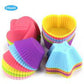 Letgo Shop Silicone Cupcake Liners Reusable Baking Cups Nonstick Easy Clean Pastry Muffin Molds 4 Shapes Round, Stars, Heart, Flowers, 24 Pieces Colorful-WIL-106-B01HPWDWT6 Pie's Variety Store