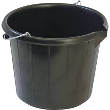 Durable, Heavy Duty, Black Construction Bucket: Perfect for use in carrying cement or tools on the construction site - HD581