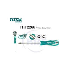 Total Screwdriver Phillips PH2 x 150 mm 6" Round Ideal For Electrical Work, Repairs And DIY Projects - THT2246 MEGA