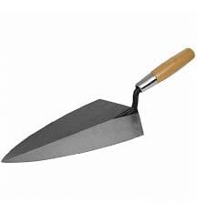 Wolfox Masonry Brick Trowel with Wooden Handle (11 inch and 6 inch), Philadelphia Pattern, Standard Shank. Ideal for Leveling, Spreading and Shaping Mortar, Cement and More - WF1911 and WF9812