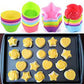 Letgo Shop Silicone Cupcake Liners Reusable Baking Cups Nonstick Easy Clean Pastry Muffin Molds 4 Shapes Round, Stars, Heart, Flowers, 24 Pieces Colorful-WIL-106-B01HPWDWT6 Pie's Variety Store