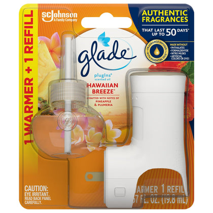Glade PlugIns Scented Oil Starter kit, Air Freshener, Hawaiian Breeze 19.8ML - GPISOSKAFHB198