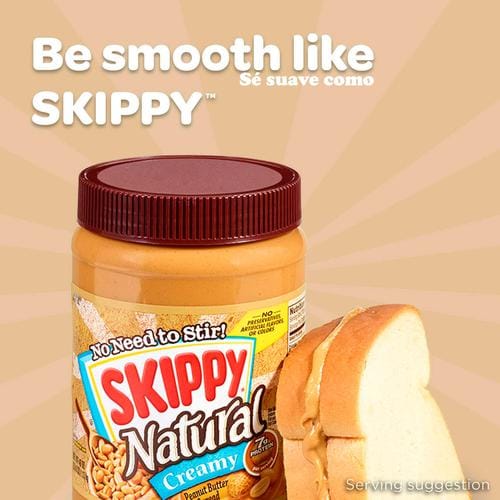 Skippy Natural Creamy Peanut Butter 40 oz / 1.13 kg  Spread on the smiles with creamy peanut buttery perfection. Made from real peanuts-434365