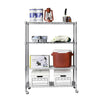 Seville Classics 4 Tier Steel Storage Shelving storage shelving is made of commercial-grade steel construction. Silver powder-coat finish provides necessary corrosion resistance in dry environments-432826