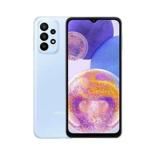 Samsung A23 Cell Phone Light Blue  The Samsung A23 display gives you room to see and do more. With FHD+ technology and a 90 Hz frequency, the content you watch every day will look smoother and sharper-441592