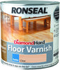 Ronseal Diamond Hard Floor Varnish (Clear Satin) Protects against every day Knocks, Scuffs and Spills 2.5 Litres - 32583