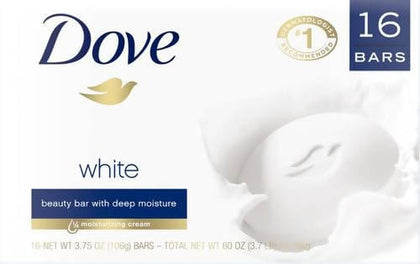 Dove White Original Beauty Soap Bar Leaves skin softer, smoother and more radiant-looking.  is the secret to beautiful, well-moisturized skin, and no other ordinary soap can moisturize you better- 6 ct 3.75 oz  - 389834
