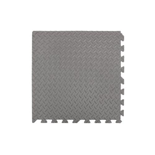 Anti-Fatigue Interlocking Mat 12 Pieces This anti-fatigue flooring protecs workout. Made of high quality EVA foam. Create custom shapes or install wall to wall, it's also shock absorbing, light weight and portable-430657-