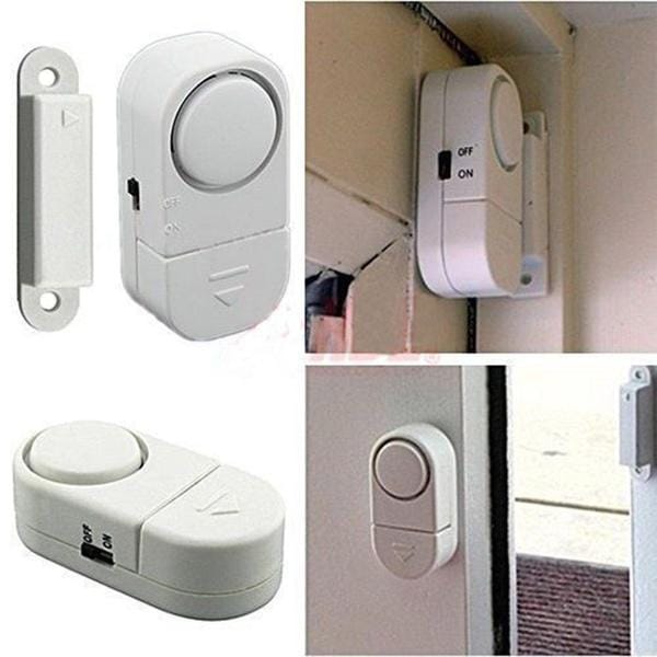 Battery-Powered Door/Window Alarm Add an audible alarm to any window or door in your house. These simple battery powered alarms will alert anyone within earshot that the doors or windows equipped with these alarms have been opened-BPDWA