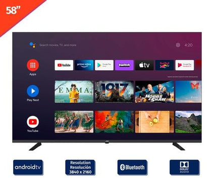 JVC 58 inch  Smart TV Android 4K UHD LT-58KC527  A JVC Smart TV with everything you need, whether your favorite apps or series, videos, movies and games by catalog thanks to its Android TV operating system-444801