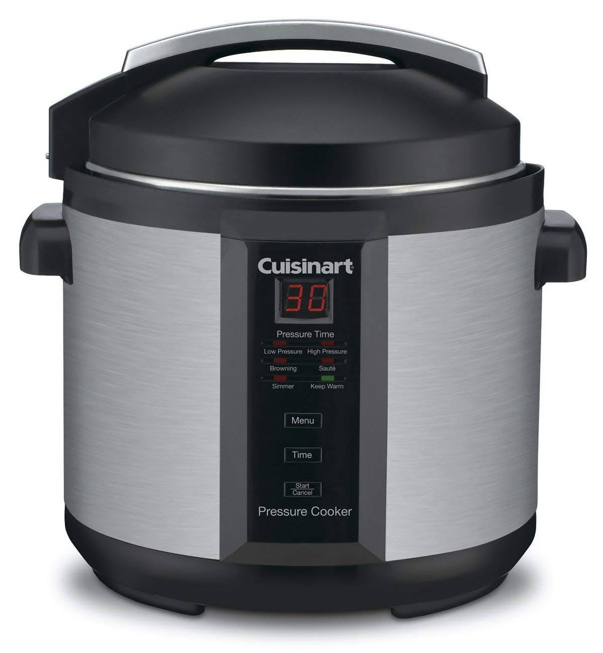 Cuisinart 6 Quart 1000 Watt Electric Pressure Cooker (Stainless Steel) This unit traps steam inside, which builds up pressure to create hotter temperatures, and its tight seal locks in heat giving great-tasting meals - CU-CPC-600 Pie's Variety Store