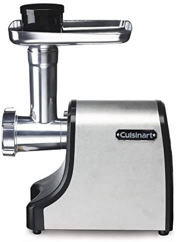 Cuisinart Electric Meat Grinder lets you grind generous portions of fresh meats quickly and easily. Its Heavy-Duty 300-Watt Motor can Grind up to 3 pounds (1.36 kg) per minute - CU-MG-100