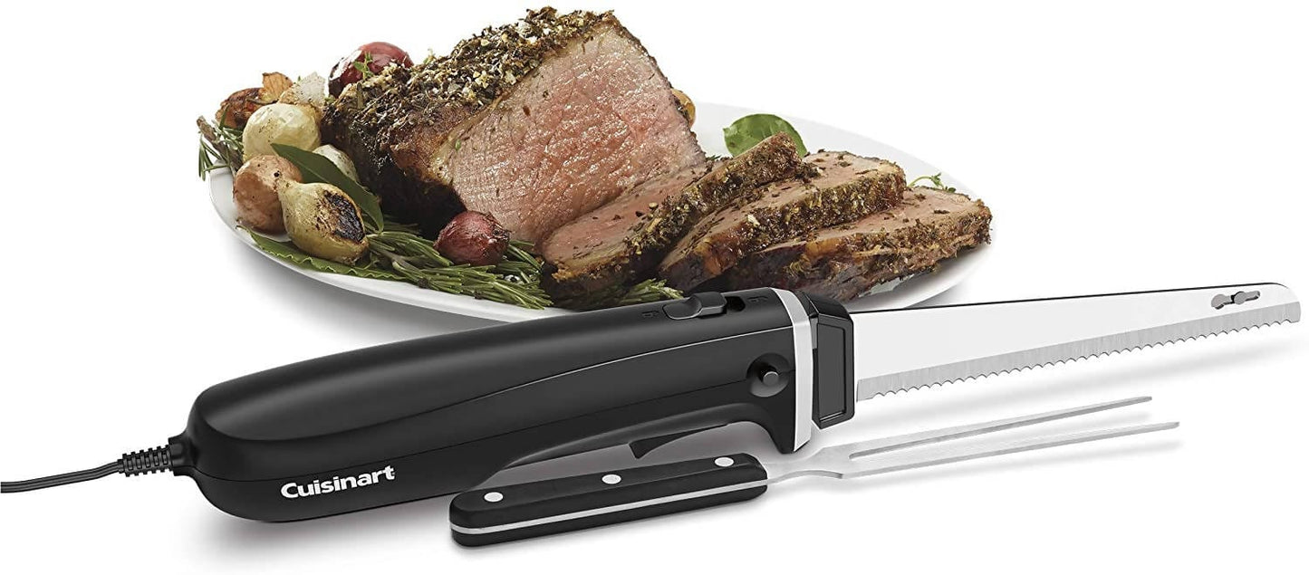 Cuisinart Electric Knife Set with Cutting Board easily carves through everything from meats, breads & tomatoes to crafting foam for DIY projects. The knife handle is designed for comfort & gives you better control no matter what you’re cutting - CU-CEK-41 Pie's Variety Store