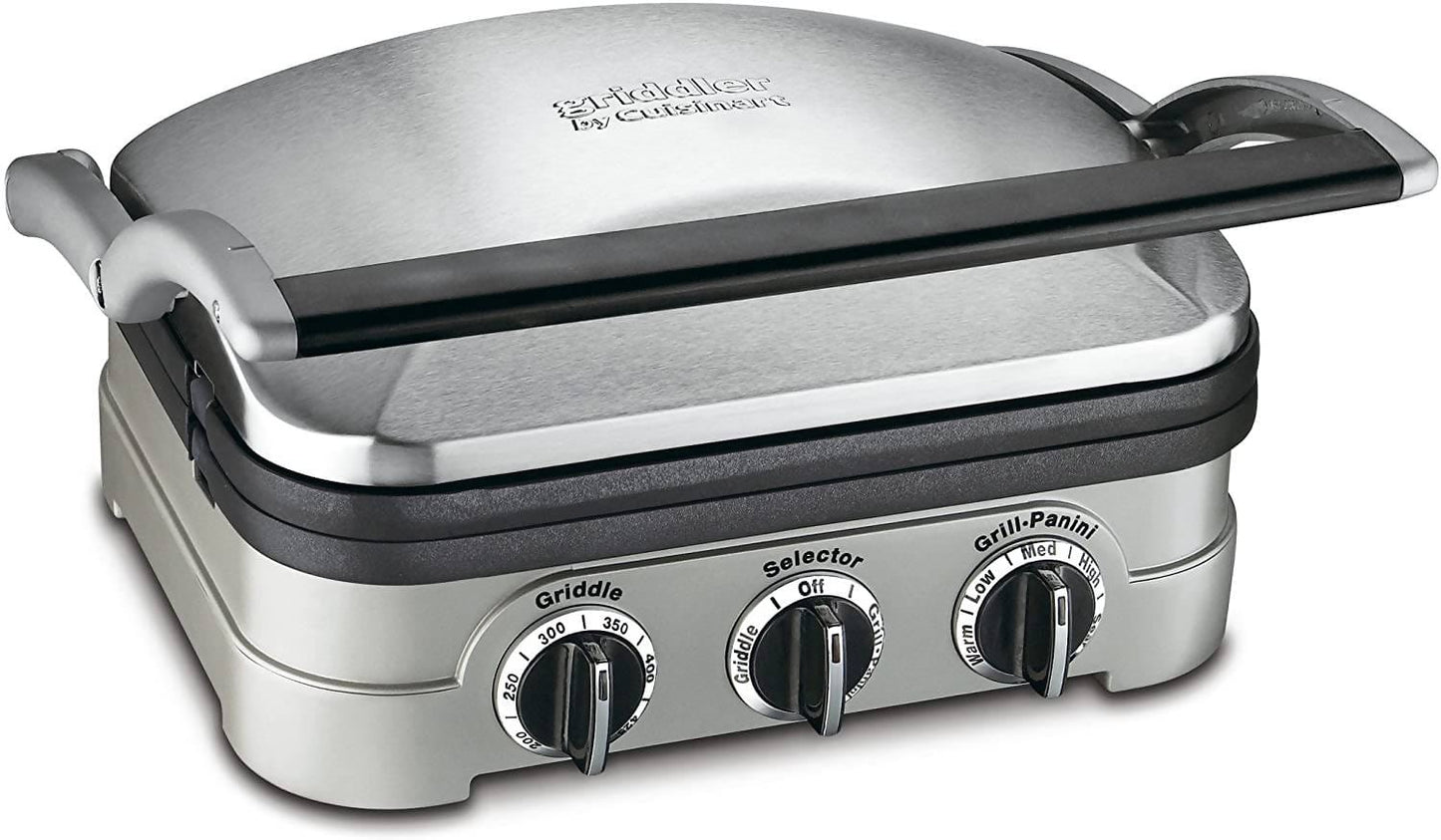 Cuisinart 5-in-1 Griddler can handle everything from pancakes and sausages to grilled cheese to steaks, hamburgers, and panini. - CU-GR-4 Pie's Variety Store