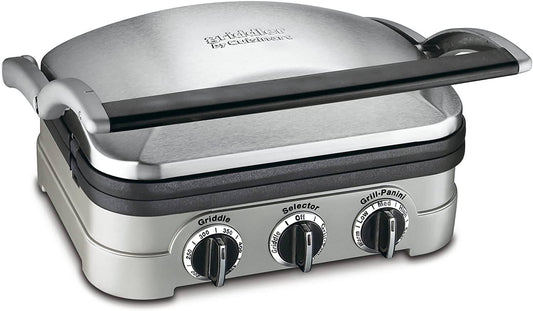Cuisinart 5-in-1 Griddler can handle everything from pancakes and sausages to grilled cheese to steaks, hamburgers, and panini. - CU-GR-4 Pie's Variety Store