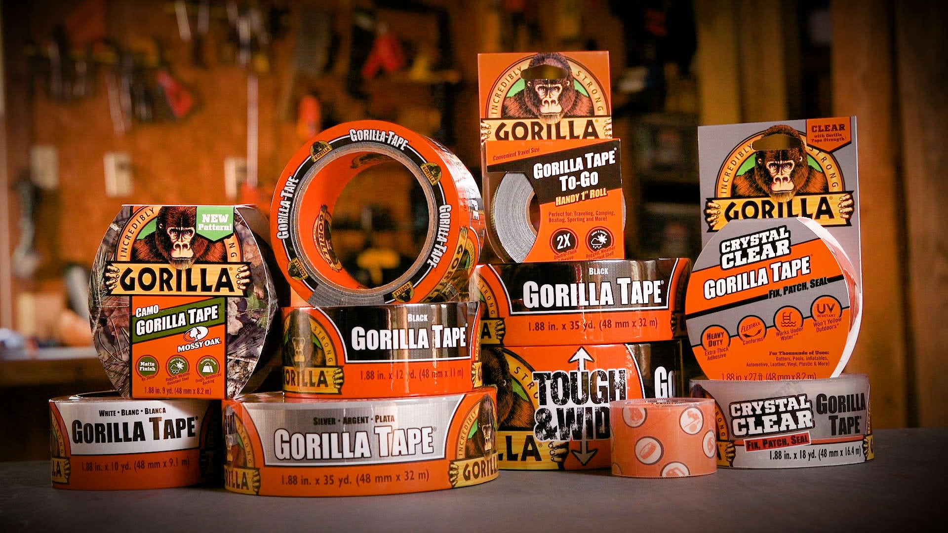 Gorilla Tape Black, Heavy Duty and Double Thick. Ideal for Indoor and Outdoor use and Made to Stick to Rough, Uneven, Unforgiving Surfaces like Wood, Stone, Stucco, Plaster, Brick and More MEGA