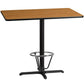30'' x 48'' Rectangular Black Laminate Table Top with 23.5'' x 29.5'' Bar Height Table Base and Foot Ring [XU-BLKTB-3048-T2230B-3CFR-GG] Fl Furniture