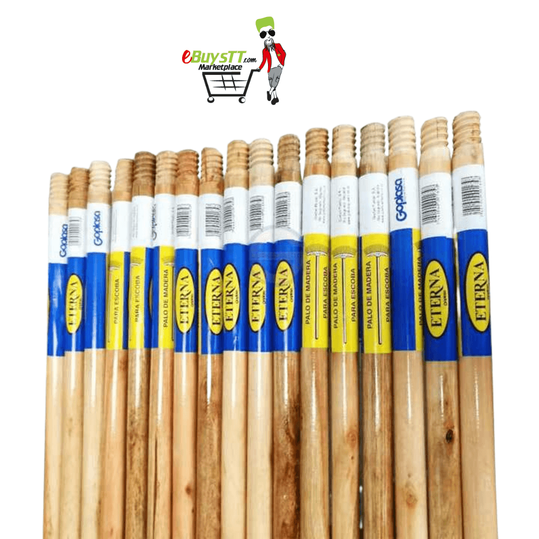 Eterna Wooden Broom Handle fits into your mop, broom or floor squeegee, has a larger diameter handle lets you sweep or scrub more aggressively - GP51 MEGA