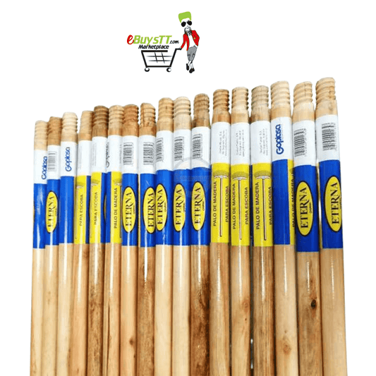 Eterna Wooden Broom Handle fits into your mop, broom or floor squeegee, has a larger diameter handle lets you sweep or scrub more aggressively - GP51 MEGA