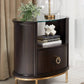 Formosa 1-Drawer Oval Nightstand Americano And Rose Brass Collection: Formosa SKU: 222822 coastmega