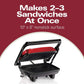 Hamilton Beach Panini Press 10 inch x 8 inch Gourmet Enjoy hot and delicious grilled sandwiches at home with the Hamilton Beach Panini Press Sandwich Make-68821-40094254606 Hannah's Variety Store