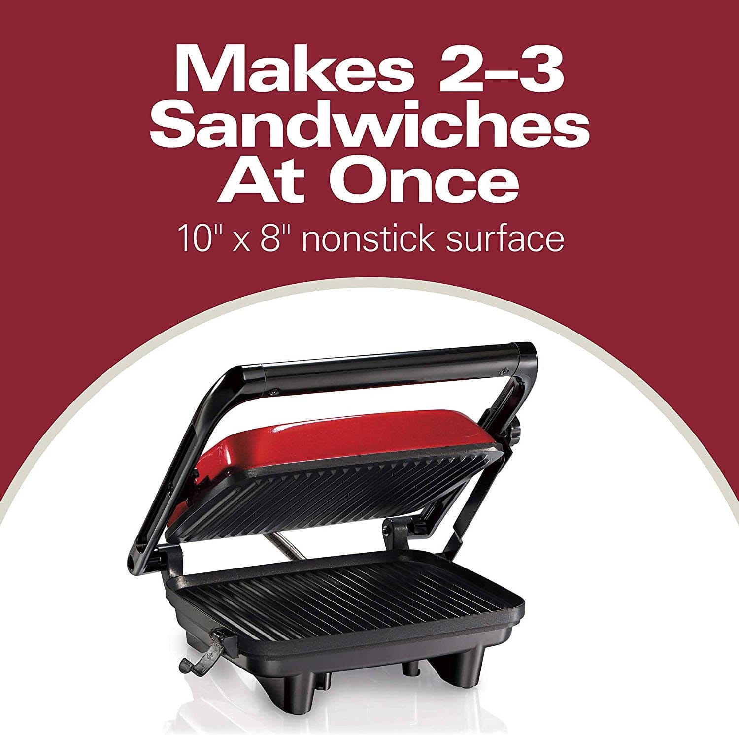 Hamilton Beach Panini Press 10 inch x 8 inch Gourmet Enjoy hot and delicious grilled sandwiches at home with the Hamilton Beach Panini Press Sandwich Make-68821-40094254606 Hannah's Variety Store