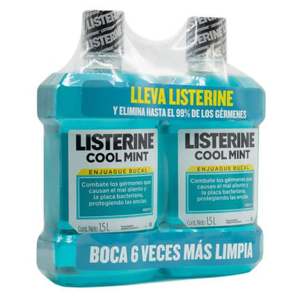 Listerine Cool Mint Antiseptic Mouthwash, 2 pk.1.5L - Oral Rinse & Mouthwash - 547427