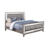 Leighton Eastern King Panel Bed With Mirrored Accents Mercury Metallic Collection: The Leighton Collection Presents This Magnificent Glam-Style Bed. This Bed Is An Absolute Delight For The Bedroom. Leighton SKU: 204921KE