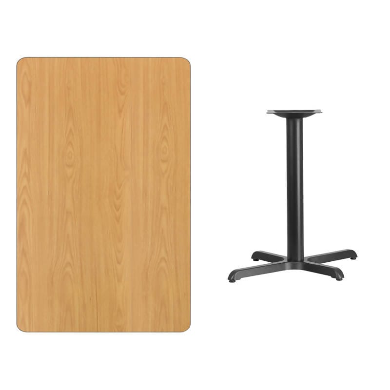 30'' x 48'' Rectangular Black Laminate Table Top with 23.5'' x 29.5'' Table Height Base [XU-BLKTB-3048-T2230-GG] Fl Furniture