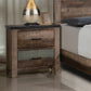 Sembene 2-Drawer Nightstand Antique Multi-Color Collection: Celebrate Modern Expression With The Sleek Edges Of This Two-Drawer Nightstand. Straight Legs And Smooth Edges Draw The Eye In To The Visual Texture.  SKU: 205092 coastmega