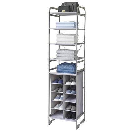 Neatfreak 10 Cubby and 4 Shelves A versatile modular storage tower from neatfreak that can be reconfigured, customized and combined with other Versa System units to suit your specific storage and organization needs and available space-15919