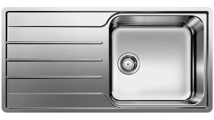 Durable Stainless Steel Kitchen Sink, Single Basin with Left Side Drain Board, Perfect for Home or Commercial Kitchen - AUGH019