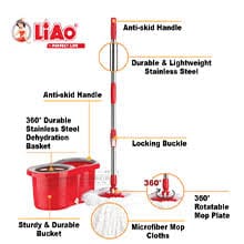 Liao Tornado Spin Mop & Bucket With Wheels and Without Wheel - 6959125703430- T130034