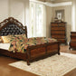 Exeter Eastern King Tufted Upholstered Sleigh Bed (Dark Burl) - 222751KE coastmega