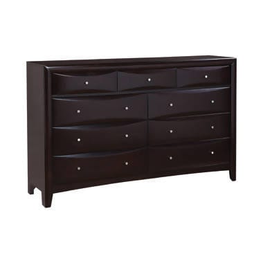 Phoenix 10-Drawer Queen Bed 4PC SET Deep Cappuccino - SET4PC200409Q Pie's Variety Store