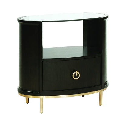 Formosa 1-Drawer Oval Nightstand Americano And Rose Brass Collection: Formosa SKU: 222822 coastmega