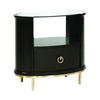 Formosa 1-Drawer Oval Nightstand Americano And Rose Brass Collection: Formosa SKU: 222822