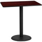 30'' x 48'' Rectangular Black Laminate Table Top with 24'' Round Bar Height Table Base [XU-BLKTB-3048-TR24B-GG] Fl Furniture