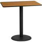 30'' x 48'' Rectangular Black Laminate Table Top with 24'' Round Bar Height Table Base [XU-BLKTB-3048-TR24B-GG] Fl Furniture