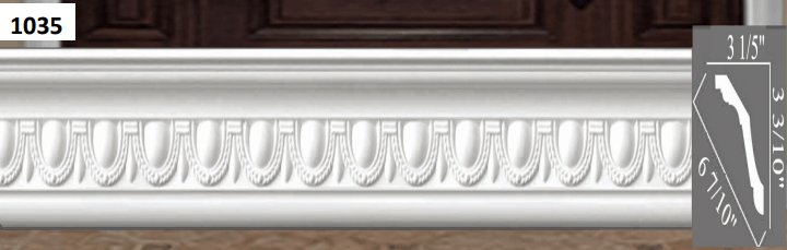 MOULDING Pattern Crown Moulding Polyurethane- 8FT LENGTH MARMEGA