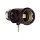 Copper Pull String Socket:  One socket to one socket with two 250W NEMA 1-15R outlets, Pull chain switch MEGA