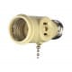 Copper Pull String Socket:  One socket to one socket with two 250W NEMA 1-15R outlets, Pull chain switch