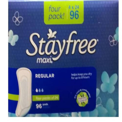 Stayfree Ultra Thin Regular Pads For Women, Wingless, Reliable Protection and Absorbency of Feminine Moisture, Leaks and Periods / 96 units -336630