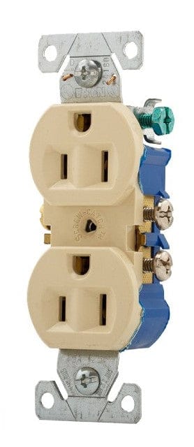 Receptacle Duplex 15A 125V 2 P0LE 3 WIRE IVORY - YQ15R-S-S-I