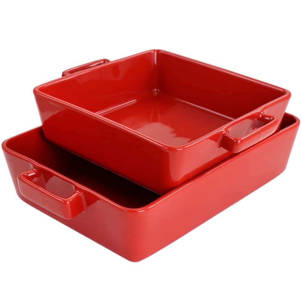 MARTHA STEWART 2PC BAKER SET RED RECTANGULAR & SQUARE - NT-04302 Pie's Variety Store