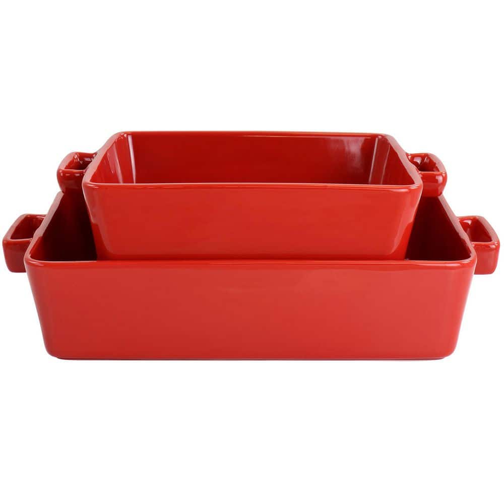 MARTHA STEWART 2PC BAKER SET RED RECTANGULAR & SQUARE - NT-04302 Pie's Variety Store